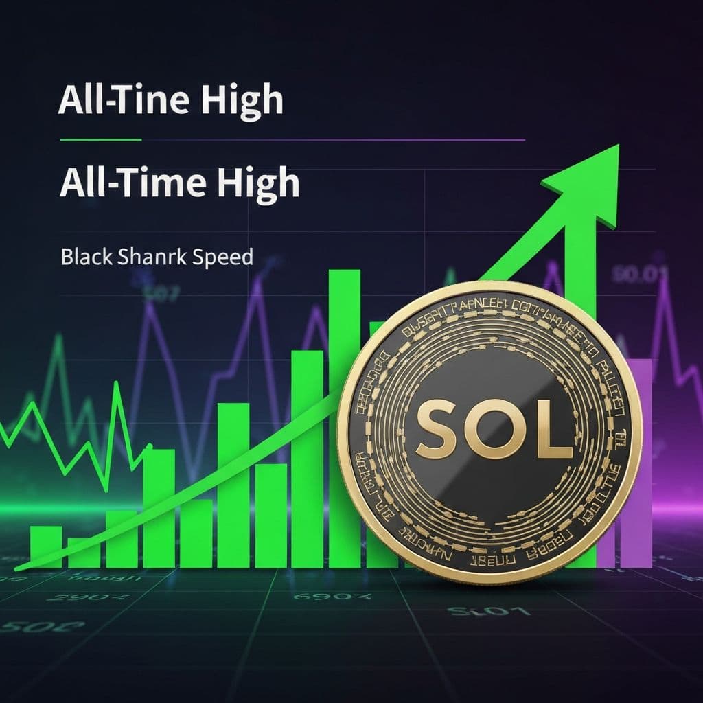Solana price chart showing all-time high